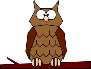 Cartoon Owl On Branch Clip Art